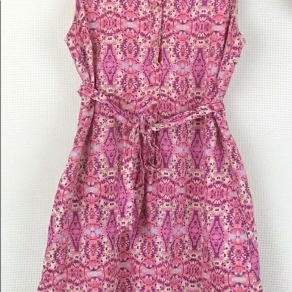 Pink Patterned Sleeveless Dress - Picture 3 of 5
